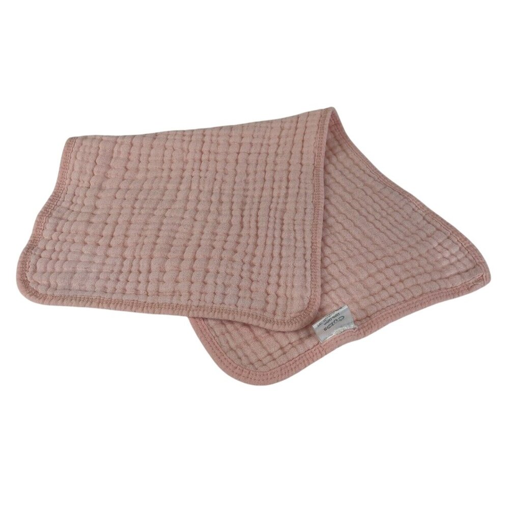 Comfy Cubs Muslin Burp Cloths Large 100% Cotton 19" x 10" Pink - Picture 2 of 5